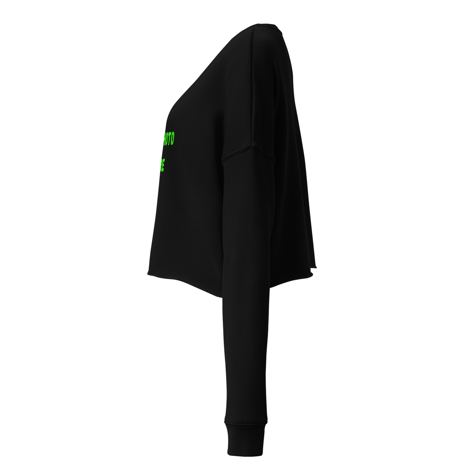 VOCE LINDX Cropped Sweatshirt – 50/50 Cotton–Poly Fleece, Ribbed Cuffs &amp; Raw Hem – Custom Artwork