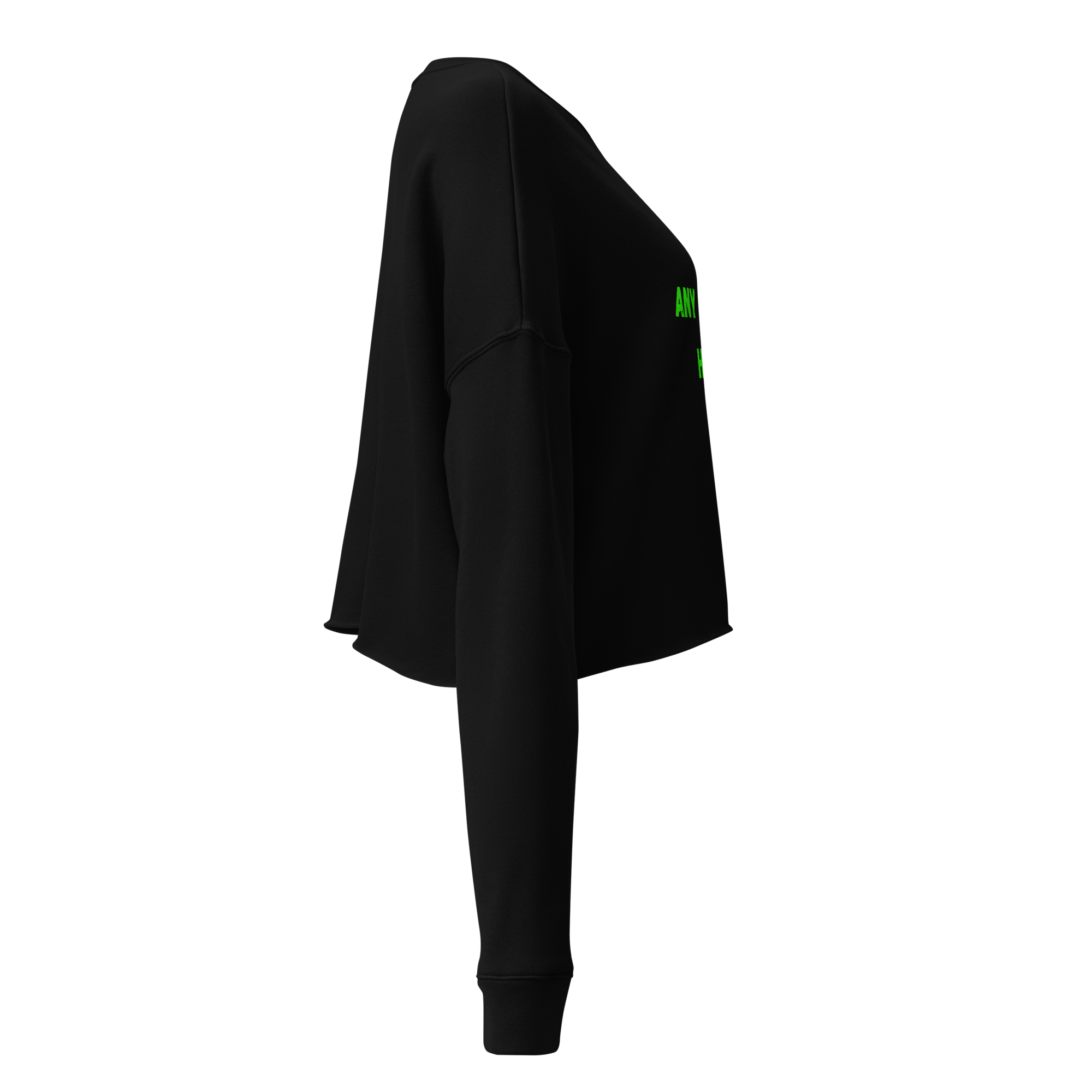 VOCE LINDX Cropped Sweatshirt – 50/50 Cotton–Poly Fleece, Ribbed Cuffs &amp; Raw Hem – Custom Artwork