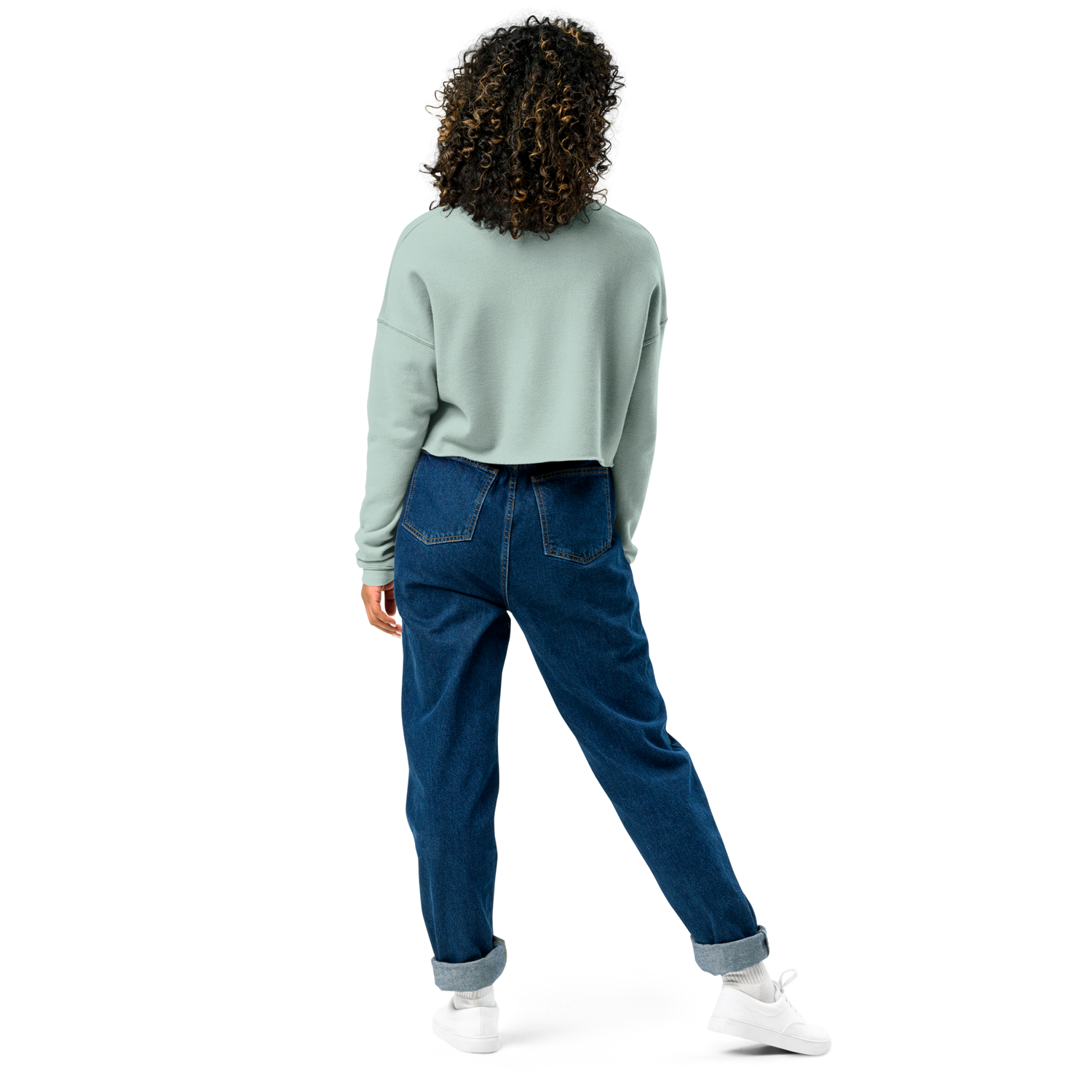 VOCE LINDX Cropped Sweatshirt – 50/50 Cotton–Poly Fleece, Ribbed Cuffs &amp; Raw Hem – Custom Artwork