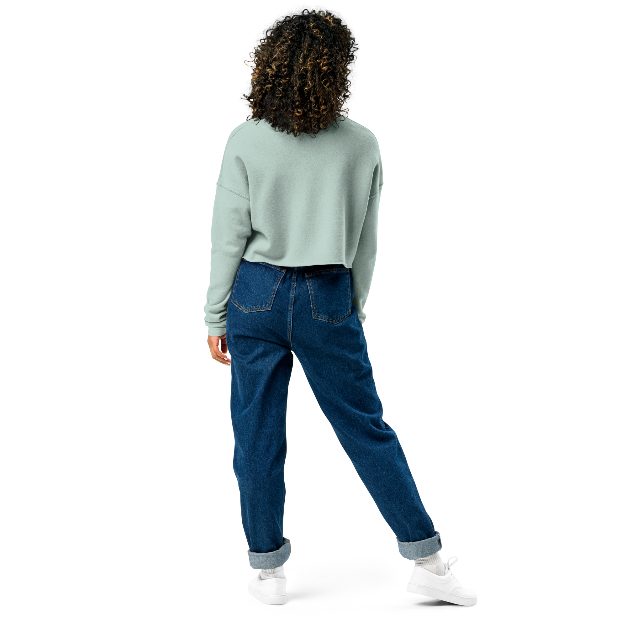 VOCE LINDX Cropped Sweatshirt – 50/50 Cotton–Poly Fleece, Ribbed Cuffs &amp; Raw Hem – Custom Artwork