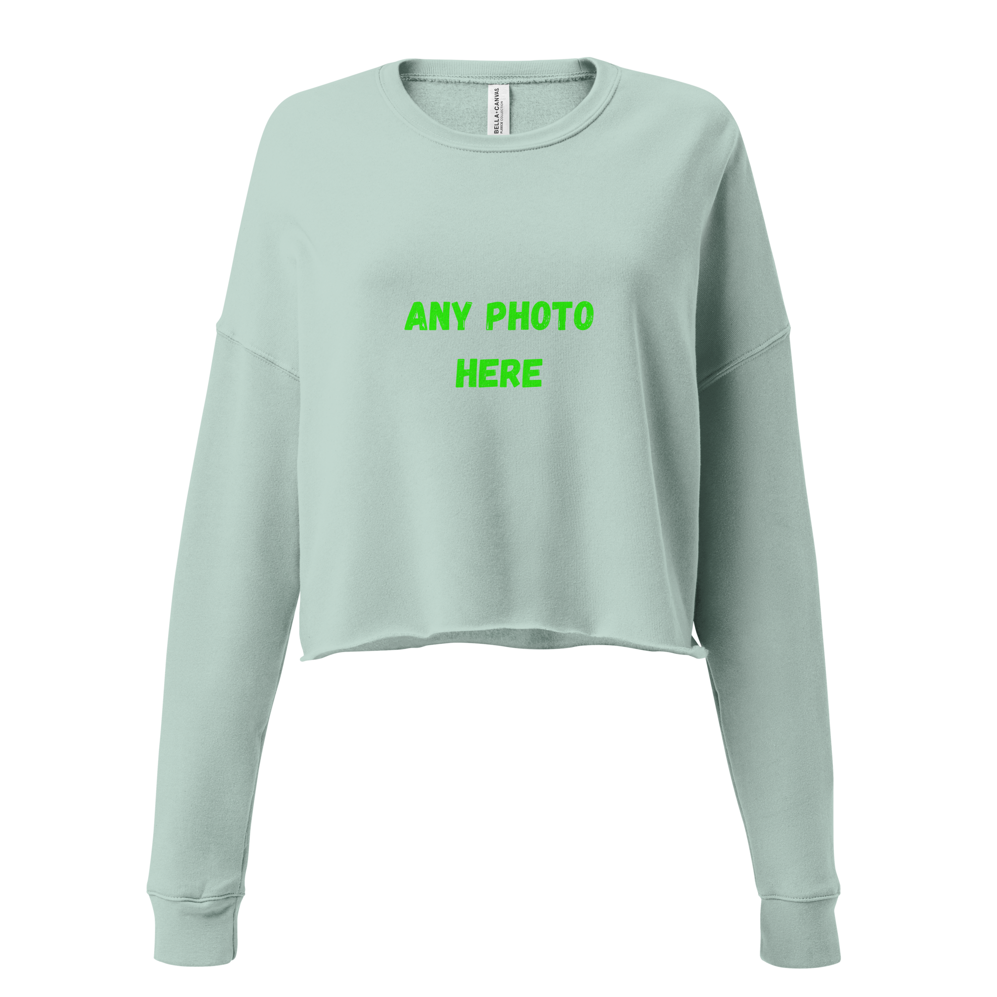 VOCE LINDX Cropped Sweatshirt – 50/50 Cotton–Poly Fleece, Ribbed Cuffs &amp; Raw Hem – Custom Artwork