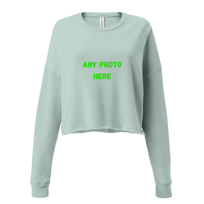 VOCE LINDX Cropped Sweatshirt – 50/50 Cotton–Poly Fleece, Ribbed Cuffs &amp; Raw Hem – Custom Artwork