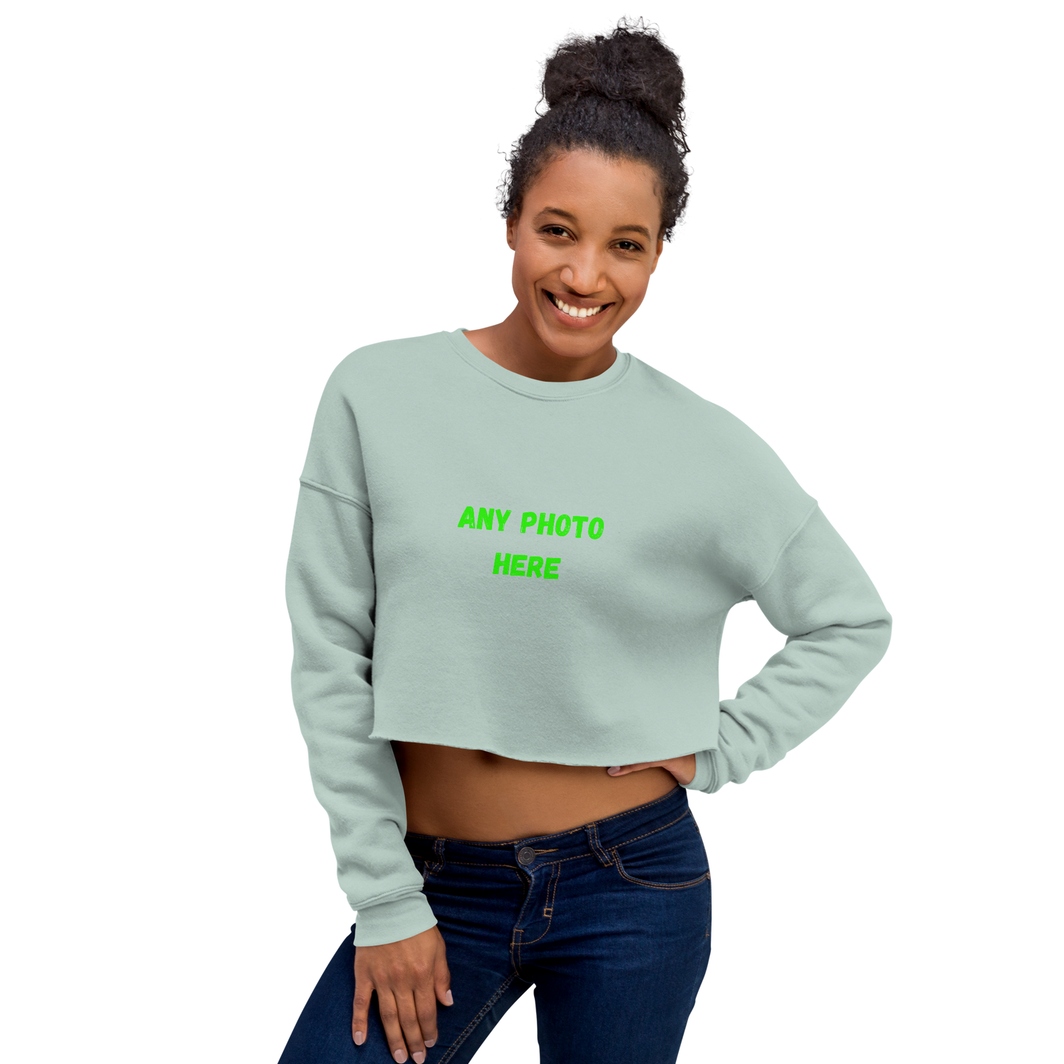 VOCE LINDX Cropped Sweatshirt – 50/50 Cotton–Poly Fleece, Ribbed Cuffs &amp; Raw Hem – Custom Artwork