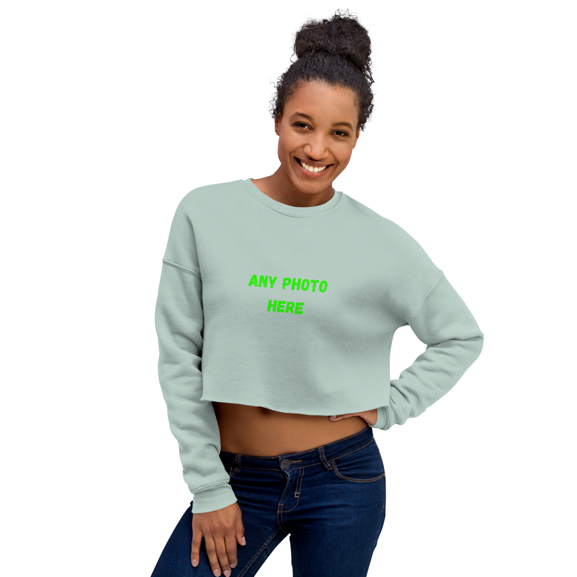 VOCE LINDX Cropped Sweatshirt – 50/50 Cotton–Poly Fleece, Ribbed Cuffs &amp; Raw Hem – Custom Artwork