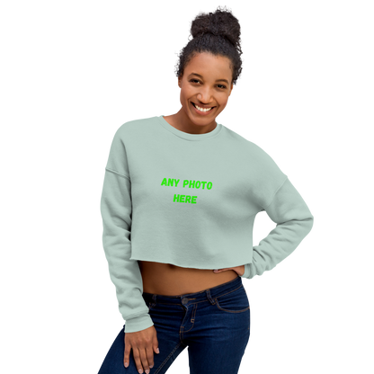 VOCE LINDX Cropped Sweatshirt – 50/50 Cotton–Poly Fleece, Ribbed Cuffs &amp; Raw Hem – Custom Artwork
