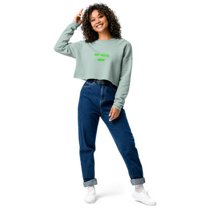 VOCE LINDX Cropped Sweatshirt – 50/50 Cotton–Poly Fleece, Ribbed Cuffs &amp; Raw Hem – Custom Artwork
