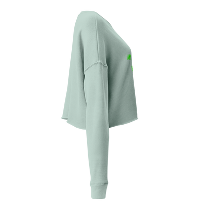 VOCE LINDX Cropped Sweatshirt – 50/50 Cotton–Poly Fleece, Ribbed Cuffs &amp; Raw Hem – Custom Artwork