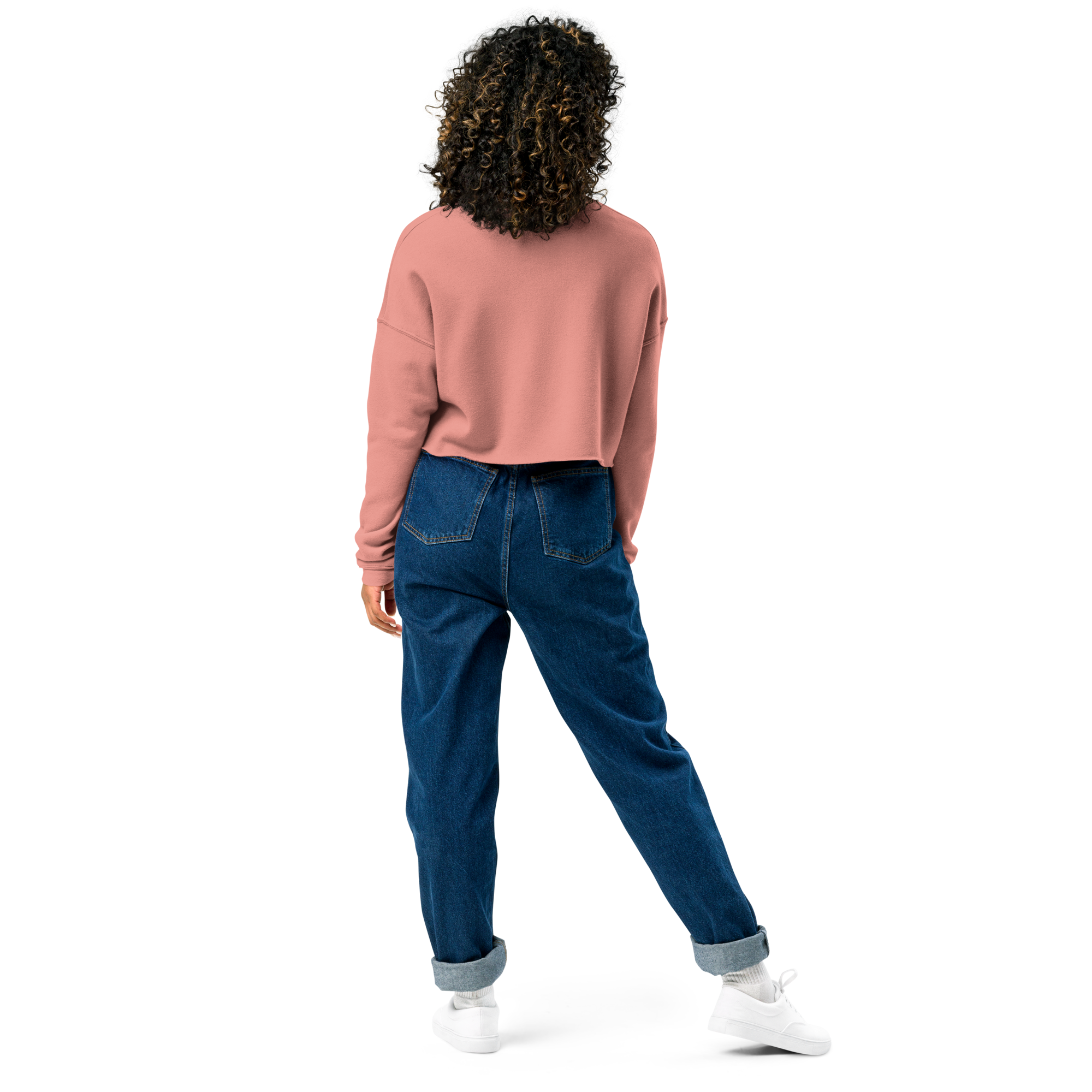VOCE LINDX Cropped Sweatshirt – 50/50 Cotton–Poly Fleece, Ribbed Cuffs &amp; Raw Hem – Custom Artwork