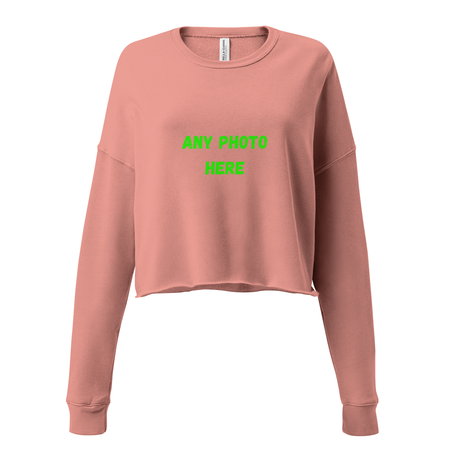 VOCE LINDX Cropped Sweatshirt – 50/50 Cotton–Poly Fleece, Ribbed Cuffs &amp; Raw Hem – Custom Artwork