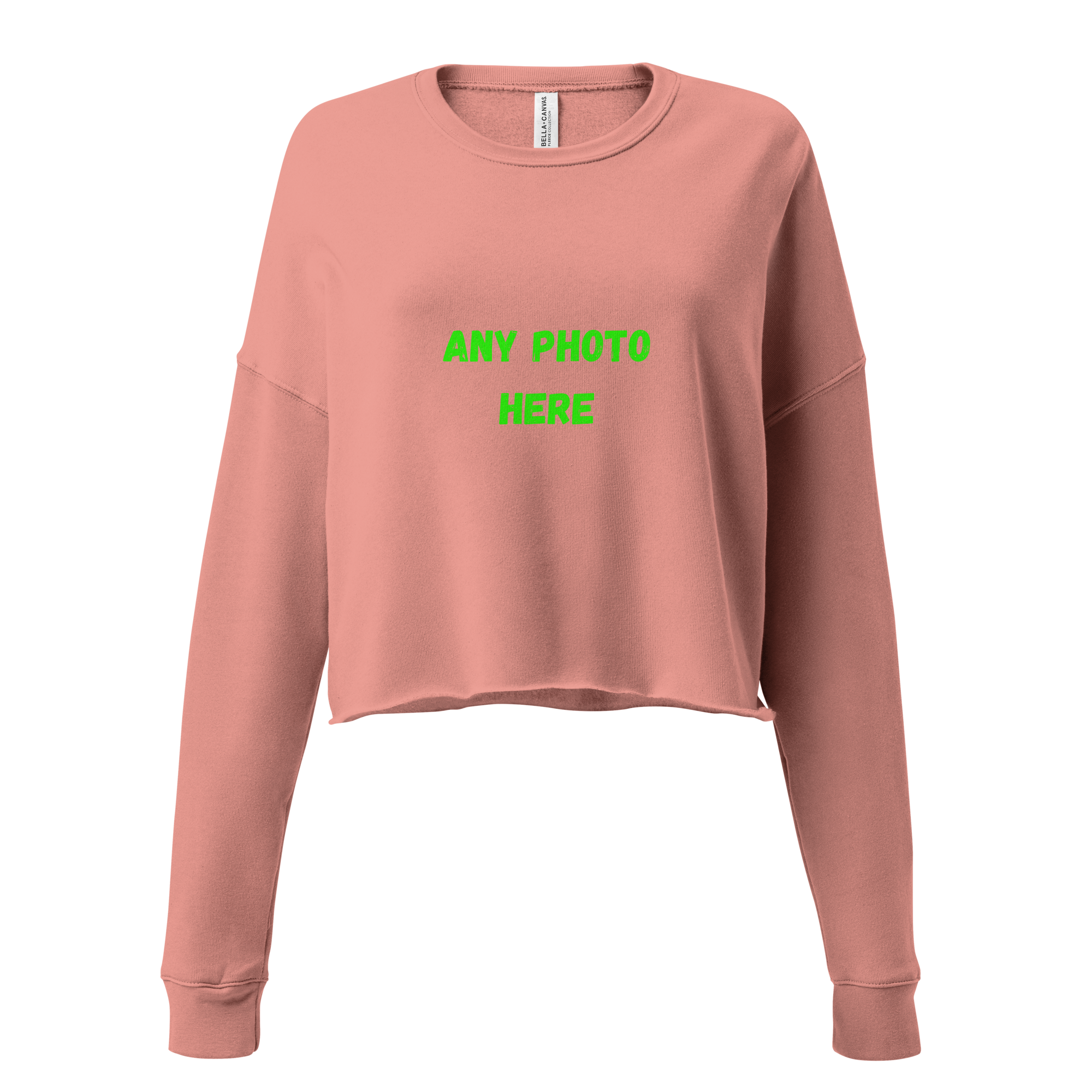 VOCE LINDX Cropped Sweatshirt – 50/50 Cotton–Poly Fleece, Ribbed Cuffs &amp; Raw Hem – Custom Artwork