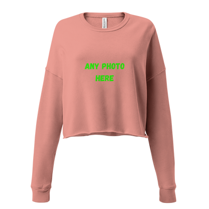 VOCE LINDX Cropped Sweatshirt – 50/50 Cotton–Poly Fleece, Ribbed Cuffs &amp; Raw Hem – Custom Artwork