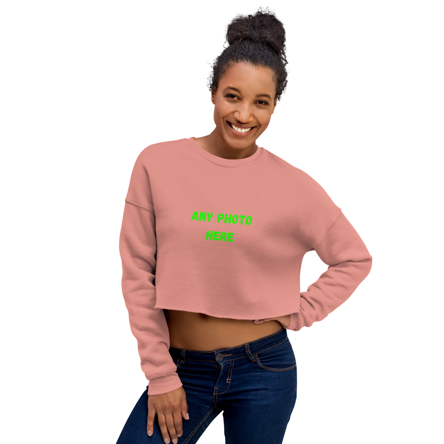 VOCE LINDX Cropped Sweatshirt – 50/50 Cotton–Poly Fleece, Ribbed Cuffs &amp; Raw Hem – Custom Artwork