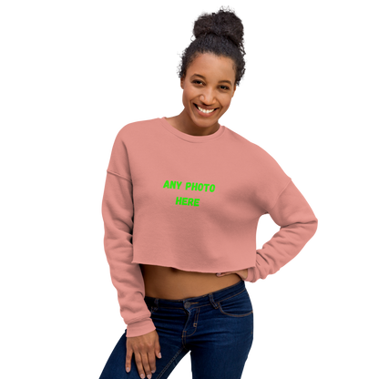 VOCE LINDX Cropped Sweatshirt – 50/50 Cotton–Poly Fleece, Ribbed Cuffs &amp; Raw Hem – Custom Artwork