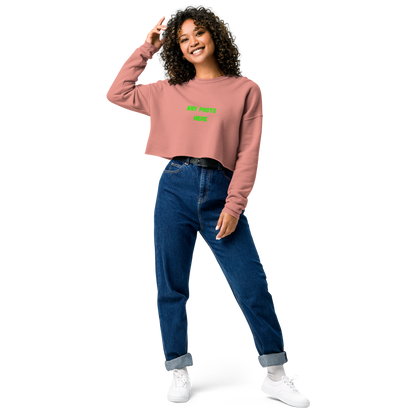 VOCE LINDX Cropped Sweatshirt – 50/50 Cotton–Poly Fleece, Ribbed Cuffs &amp; Raw Hem – Custom Artwork