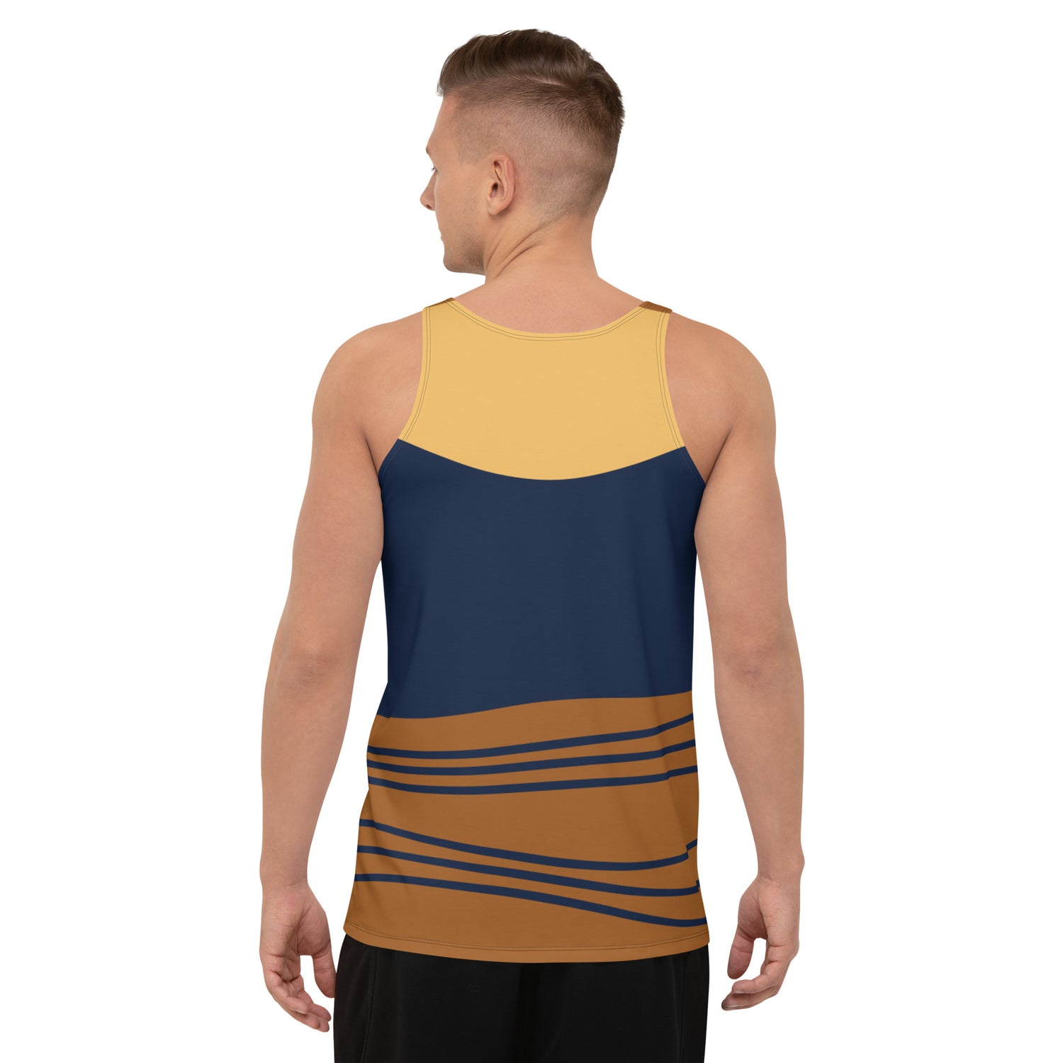 Camiseta de Tirantes Azul y Marrón