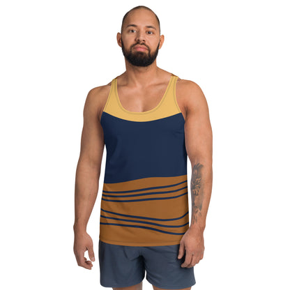 Camiseta de Tirantes Azul y Marrón