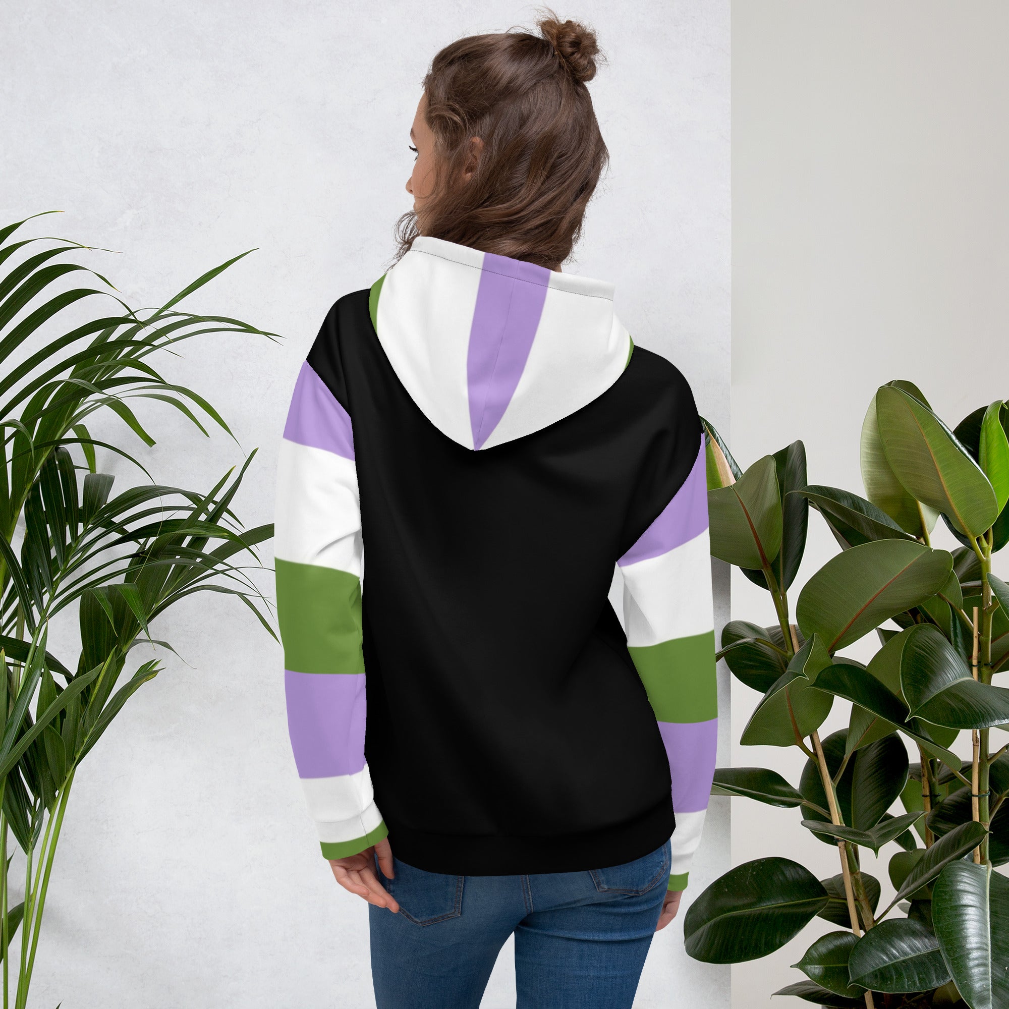 Bandeira do orgulho Genderqueer com capuz