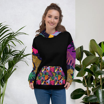 Hoodie Colorful Floral with Jaguar