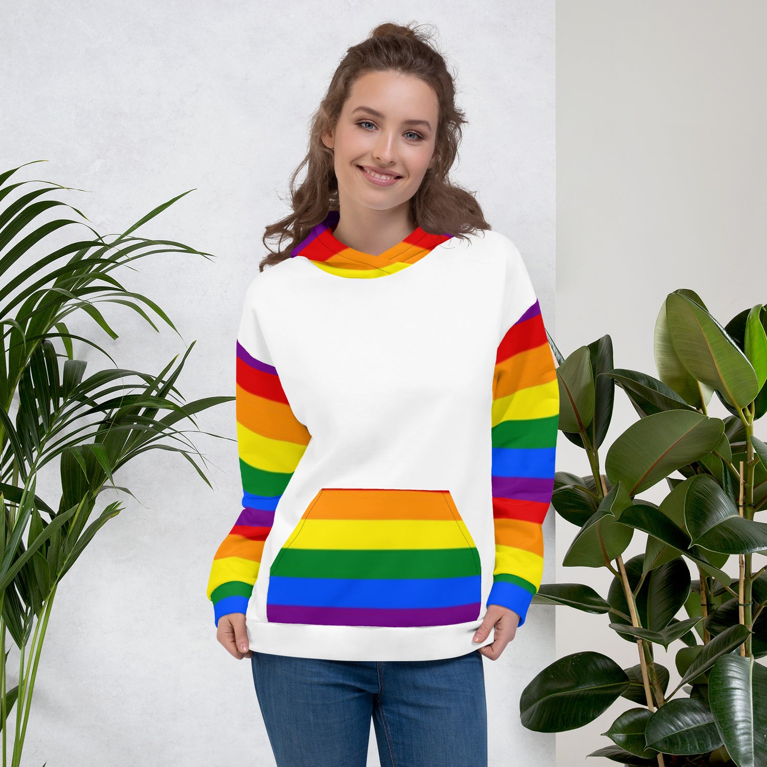 Sudadera con capucha LGBTQ+ Bandera del Orgullo Arco Iris