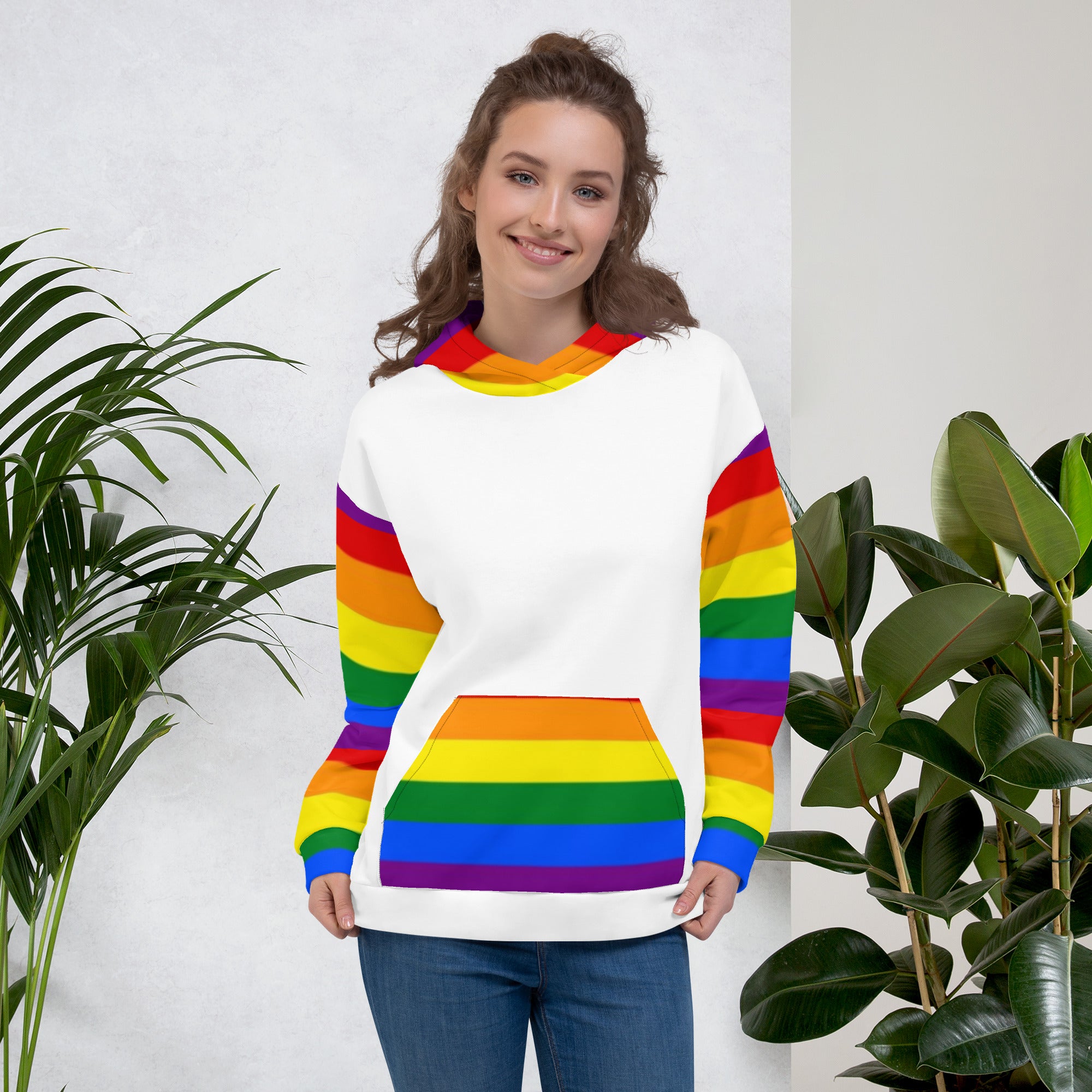 Sudadera con capucha LGBTQ+ Bandera del Orgullo Arco Iris