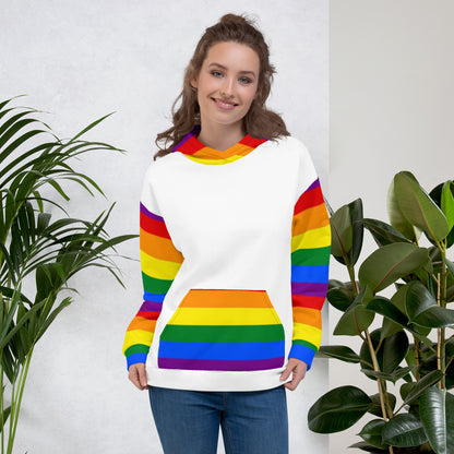 Sudadera con capucha LGBTQ+ Bandera del Orgullo Arco Iris