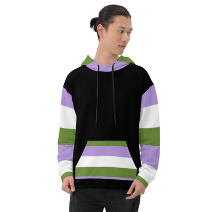 Bandeira do orgulho Genderqueer com capuz
