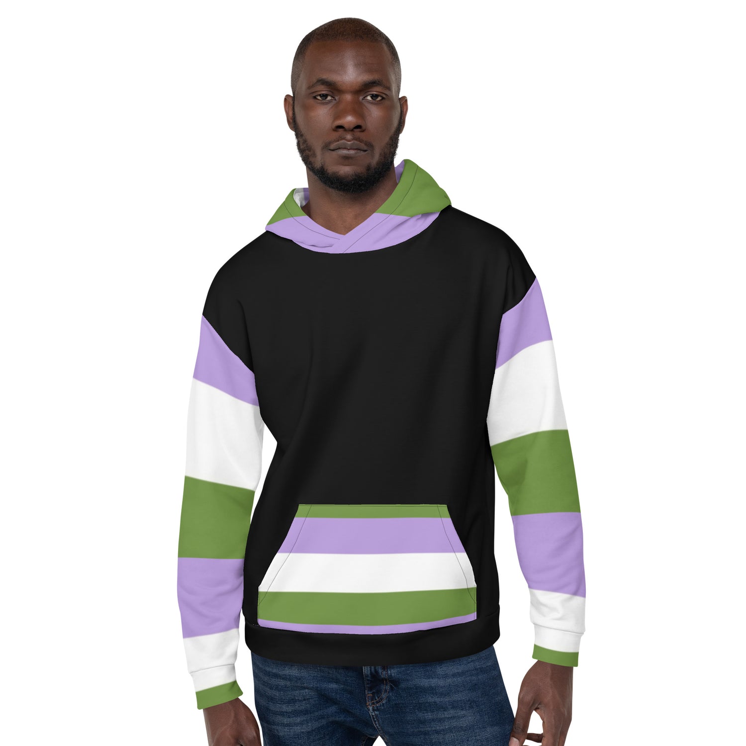 Bandeira do orgulho Genderqueer com capuz