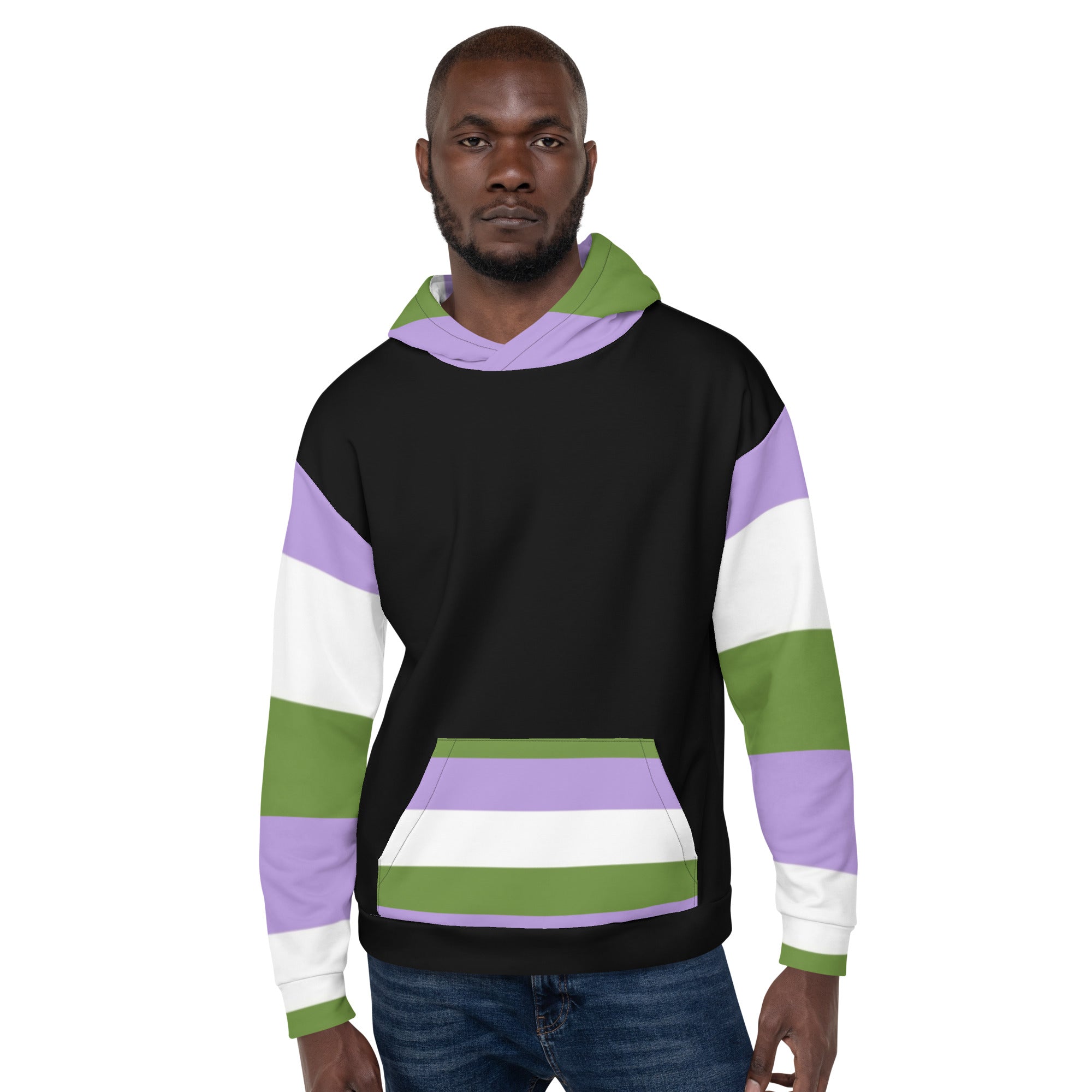 Bandeira do orgulho Genderqueer com capuz
