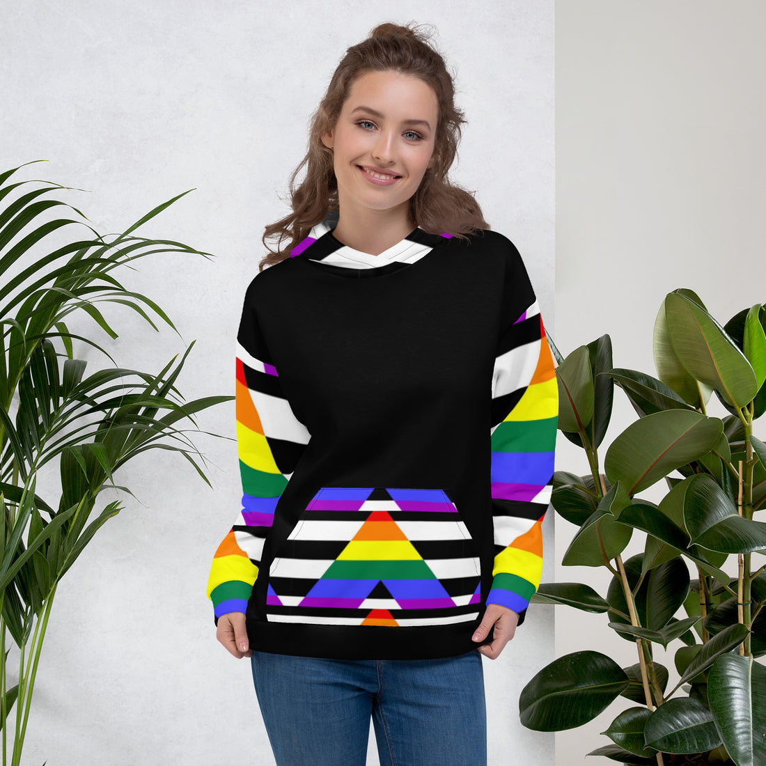 Straight Ally Pride Hoodie – Inclusive Rainbow A-Flag Design | Comfortable Fit