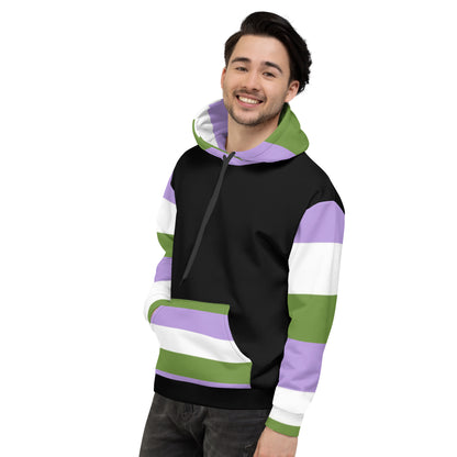 Bandeira do orgulho Genderqueer com capuz