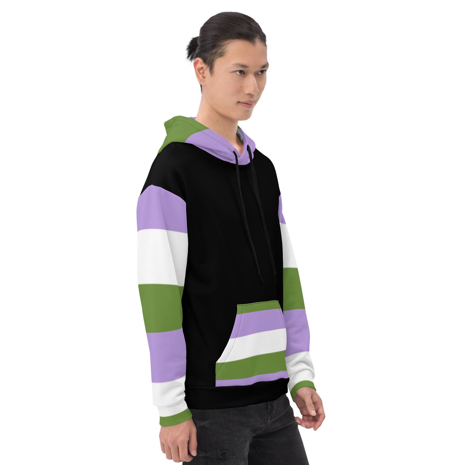 Bandeira do orgulho Genderqueer com capuz