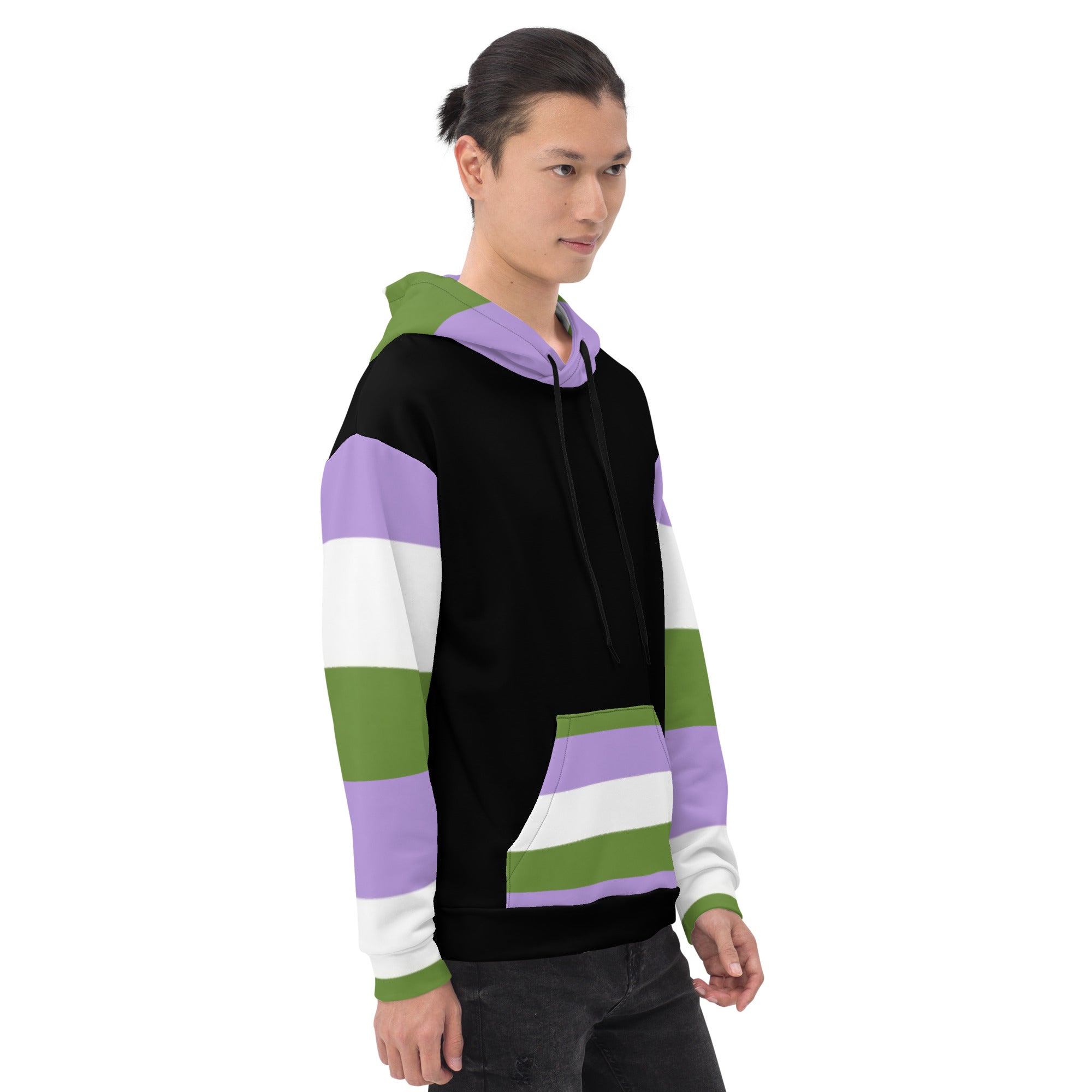 Bandeira do orgulho Genderqueer com capuz