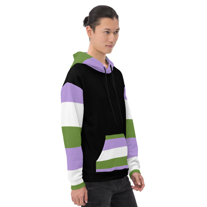 Bandeira do orgulho Genderqueer com capuz