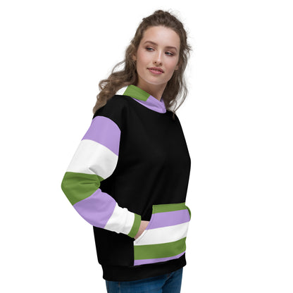 Bandeira do orgulho Genderqueer com capuz