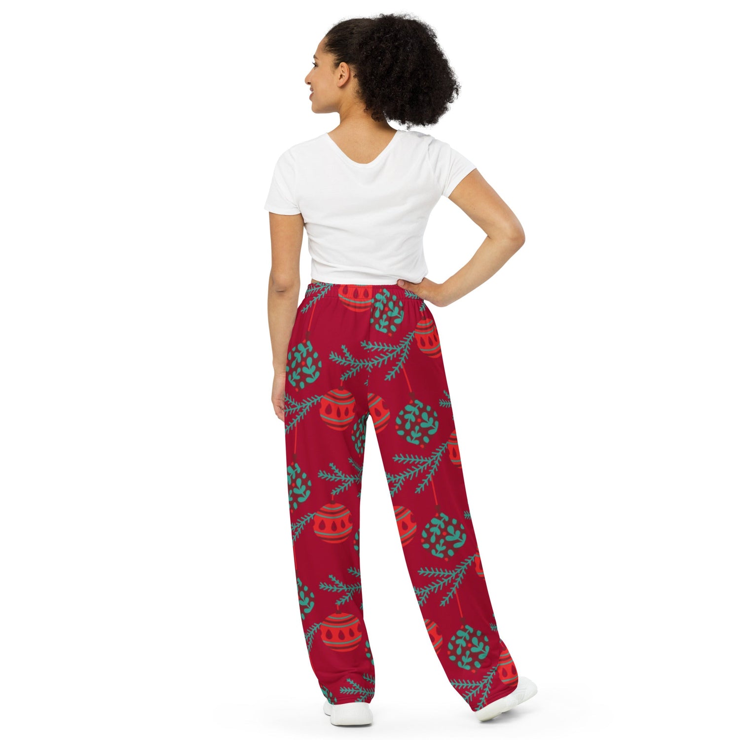 Calças largas Red Ball Christmas Matching Mom
