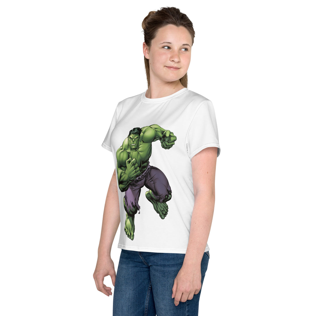 Youth Crew Neck T-Shirt – Hulk Inspired Graphic | Soft Black Cotton Kids Tee | Voce Lindx