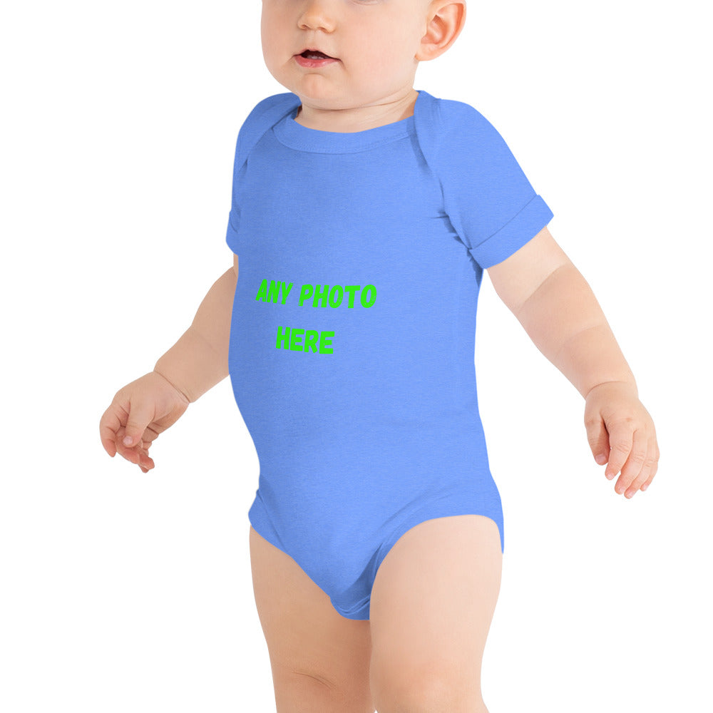 VOCE LINDX Baby Short‑Sleeve One‑Piece – Upload Your Design – 100 % Cotton, Comfy &amp; Customisable