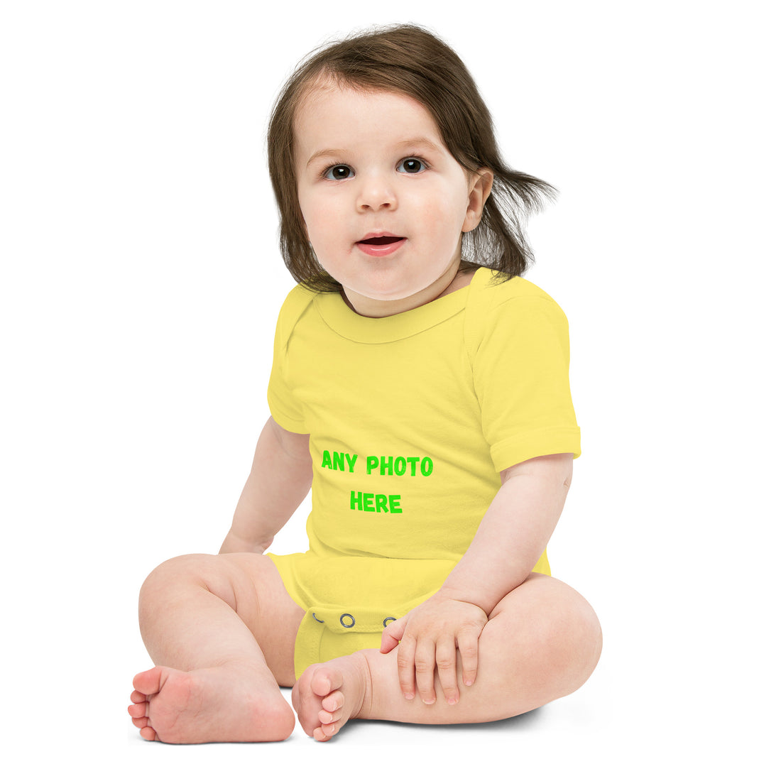 VOCE LINDX Baby Short‑Sleeve One‑Piece – Upload Your Design – 100 % Cotton, Comfy &amp; Customisable