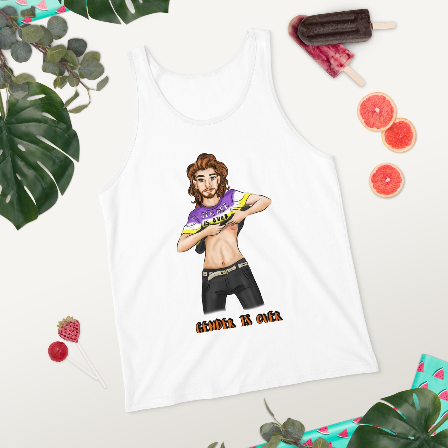 Camiseta sin mangas Orgullo Resistencia inclusiva intersexual