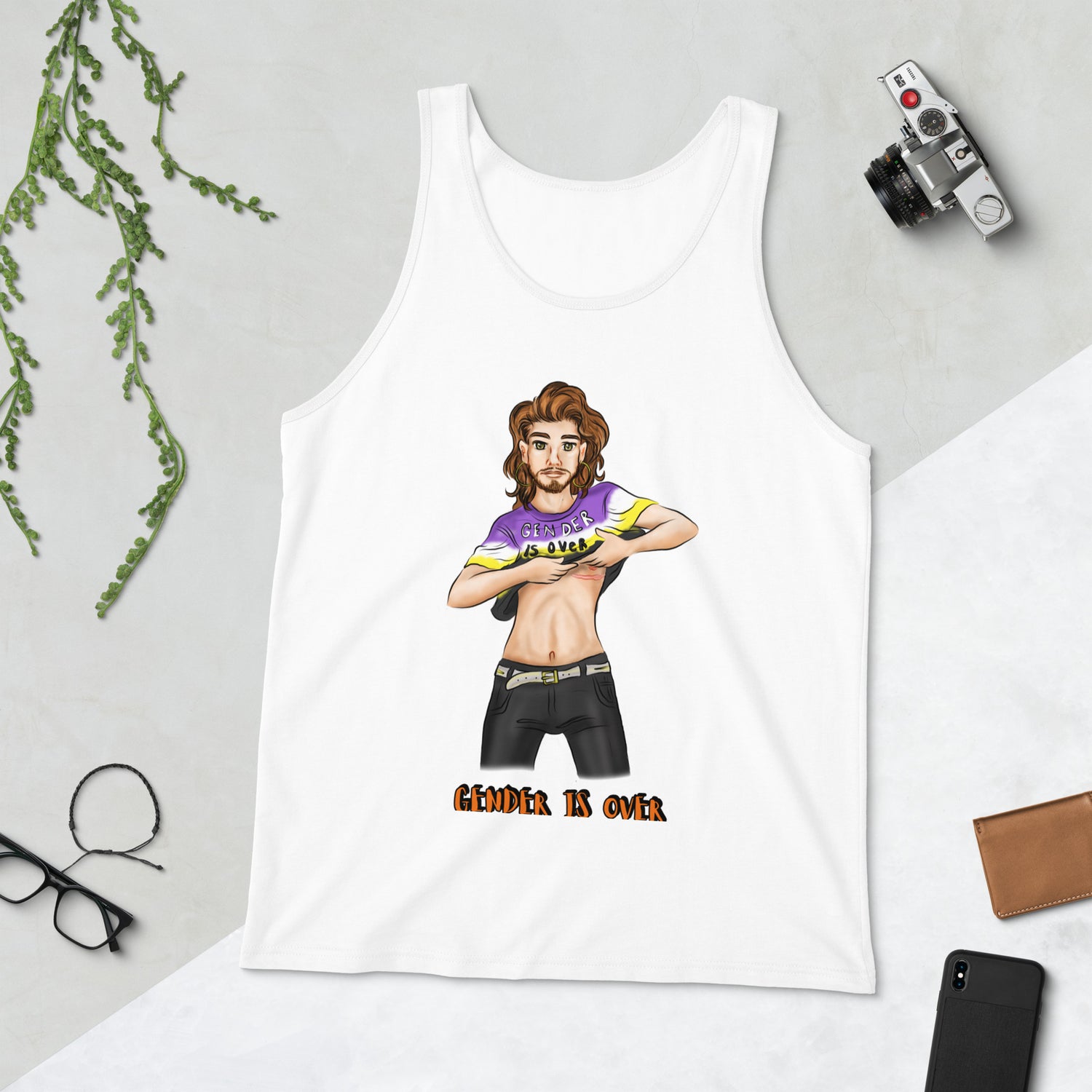 Camiseta sin mangas Orgullo Resistencia inclusiva intersexual