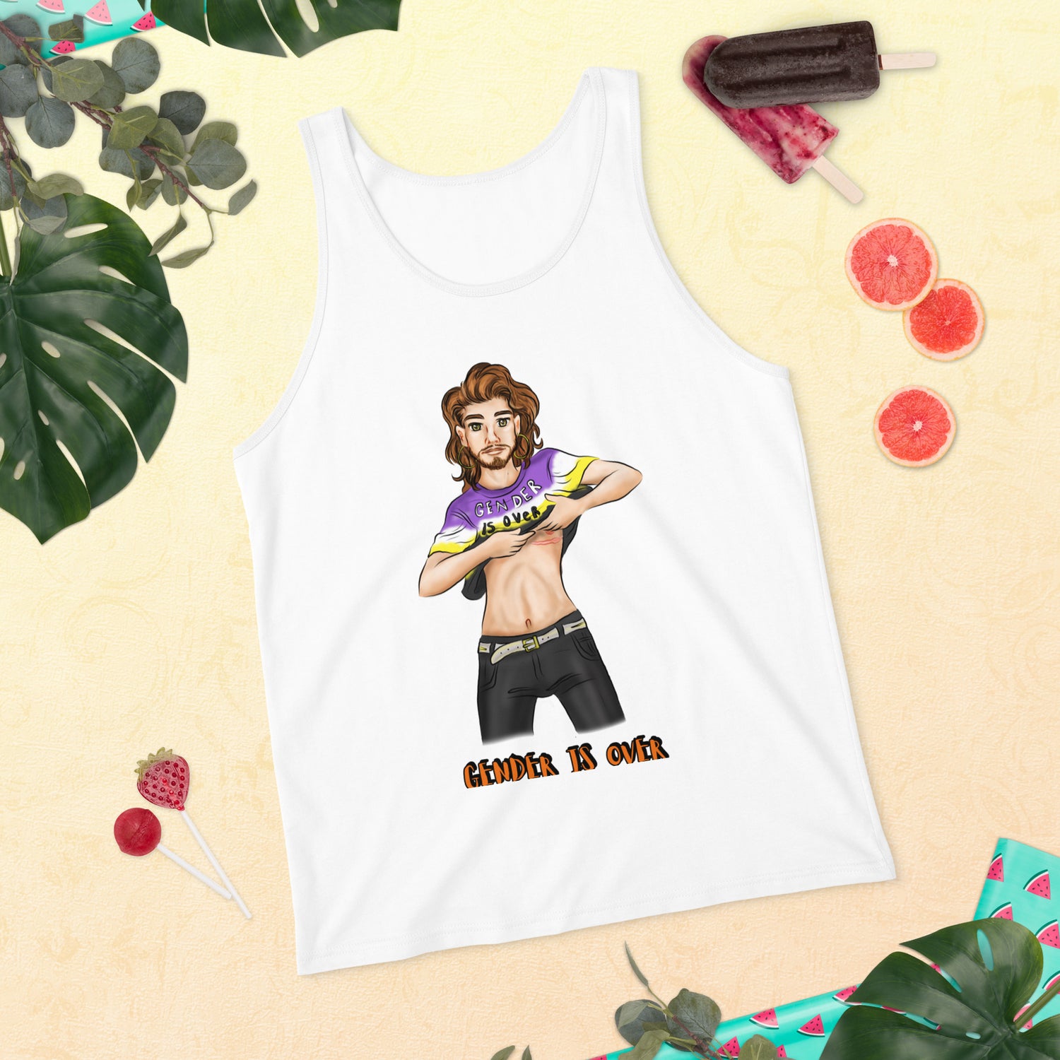 Camiseta sin mangas Orgullo Resistencia inclusiva intersexual