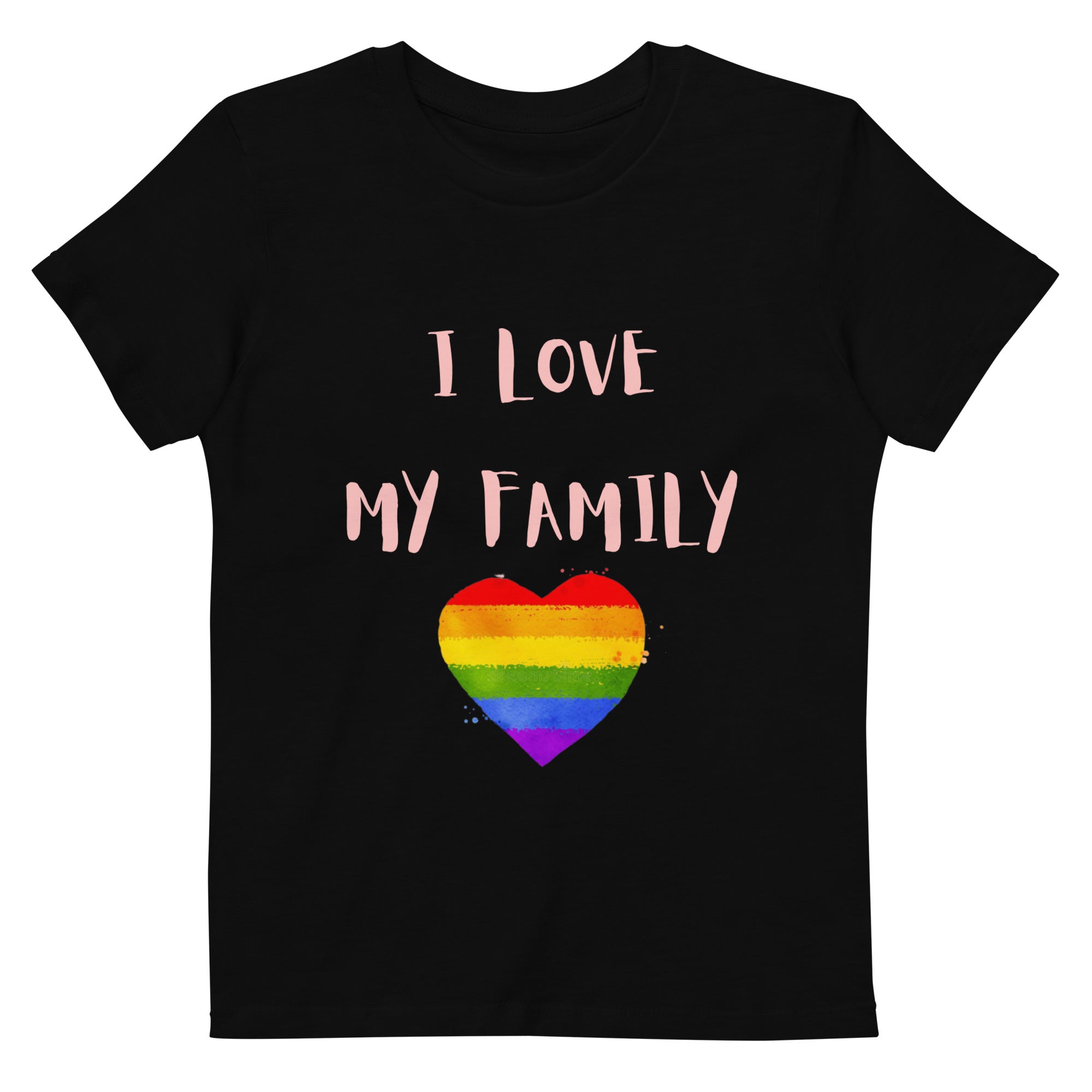 T-shirt infantil em algodão orgânico Love Family