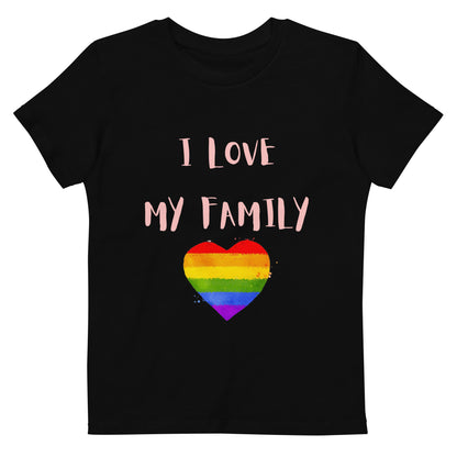 T-shirt infantil em algodão orgânico Love Family