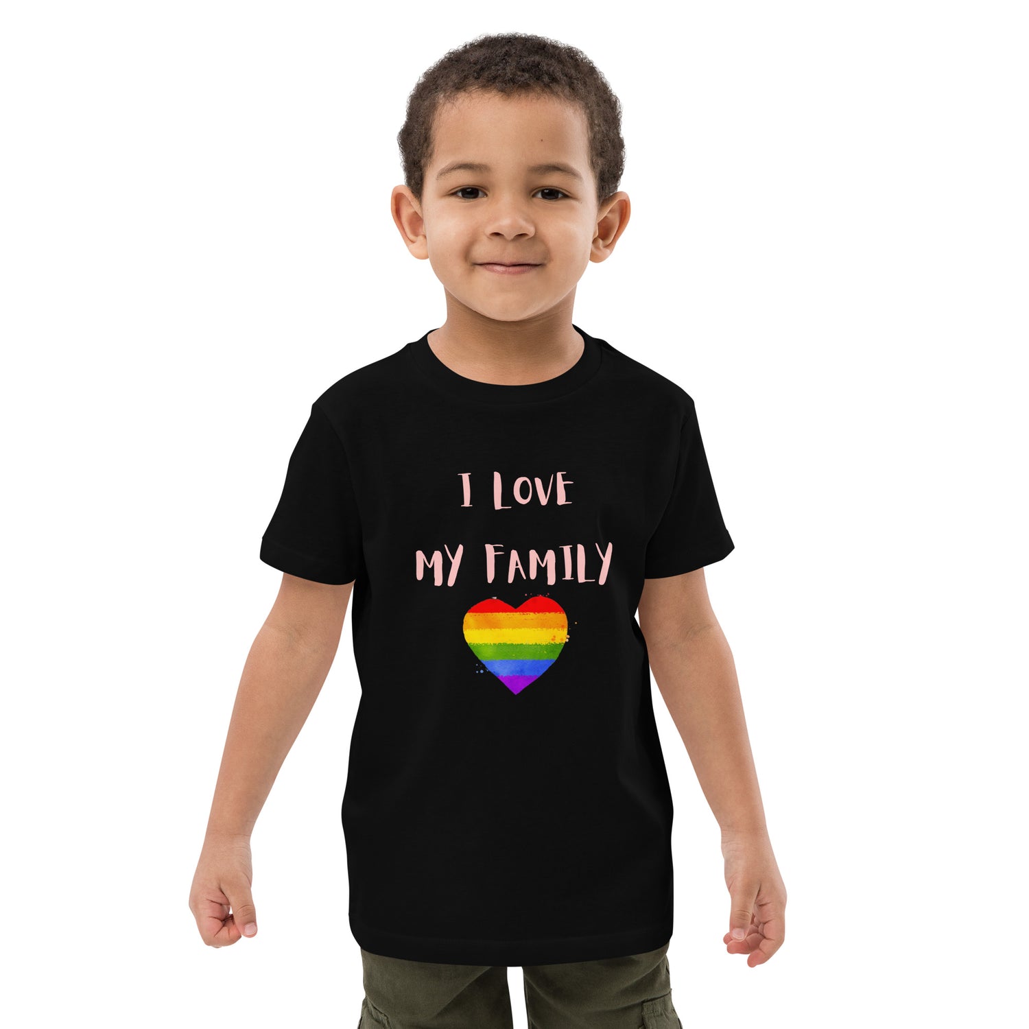 T-shirt infantil em algodão orgânico Love Family