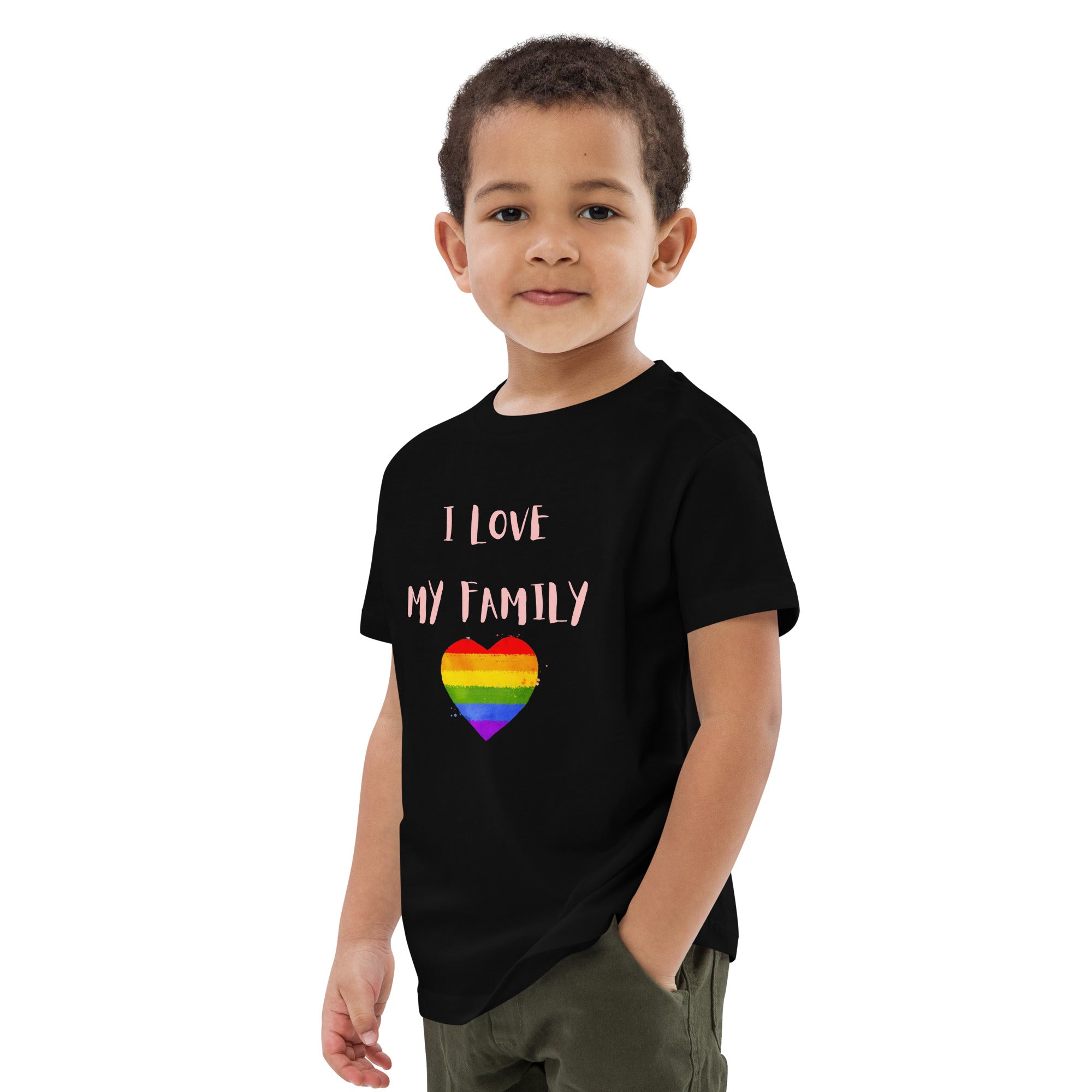 T-shirt infantil em algodão orgânico Love Family