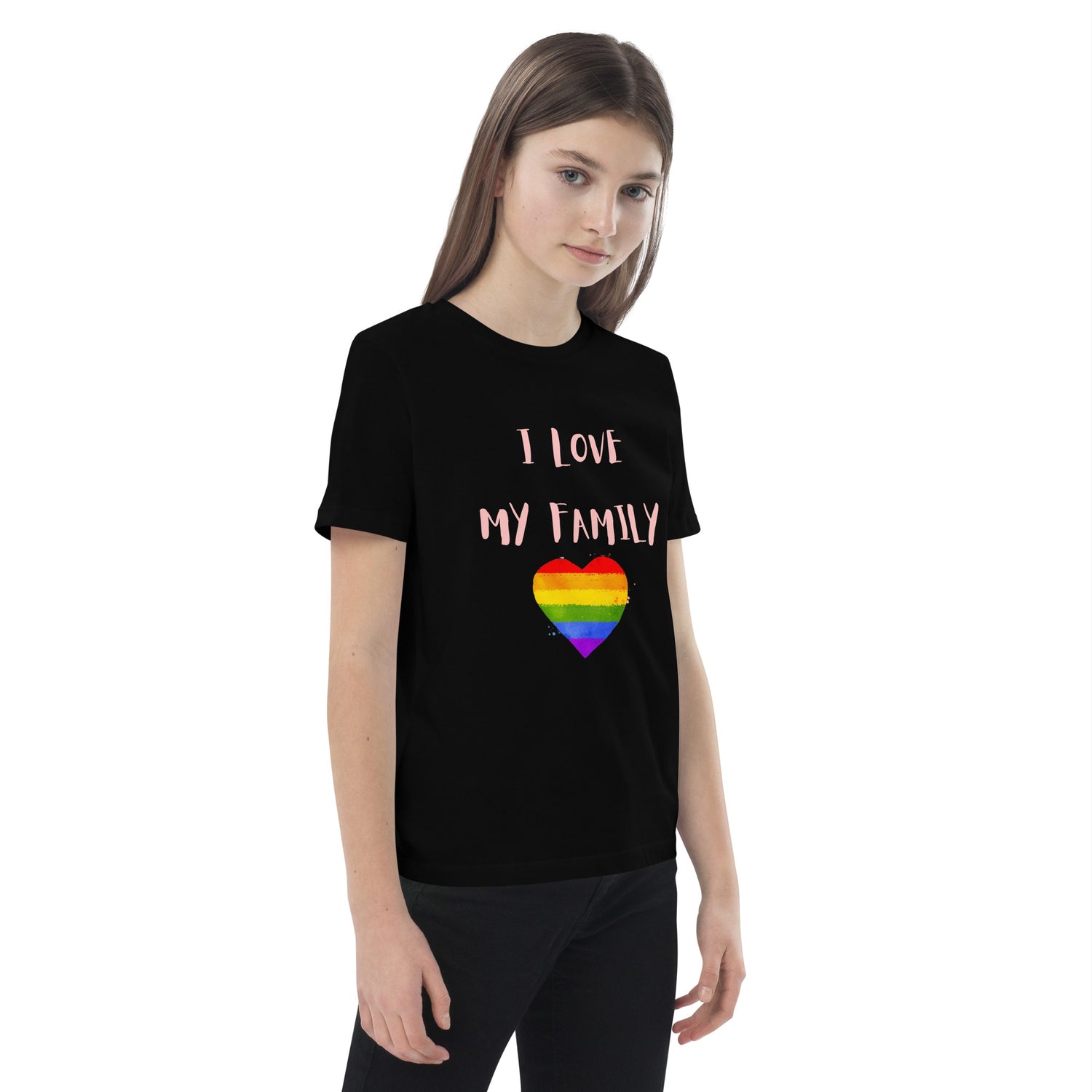 T-shirt infantil em algodão orgânico Love Family