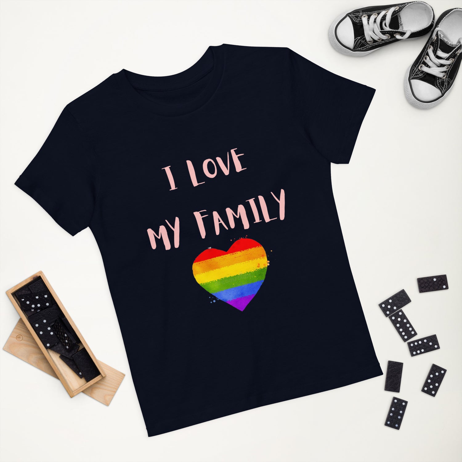 T-shirt infantil em algodão orgânico Love Family