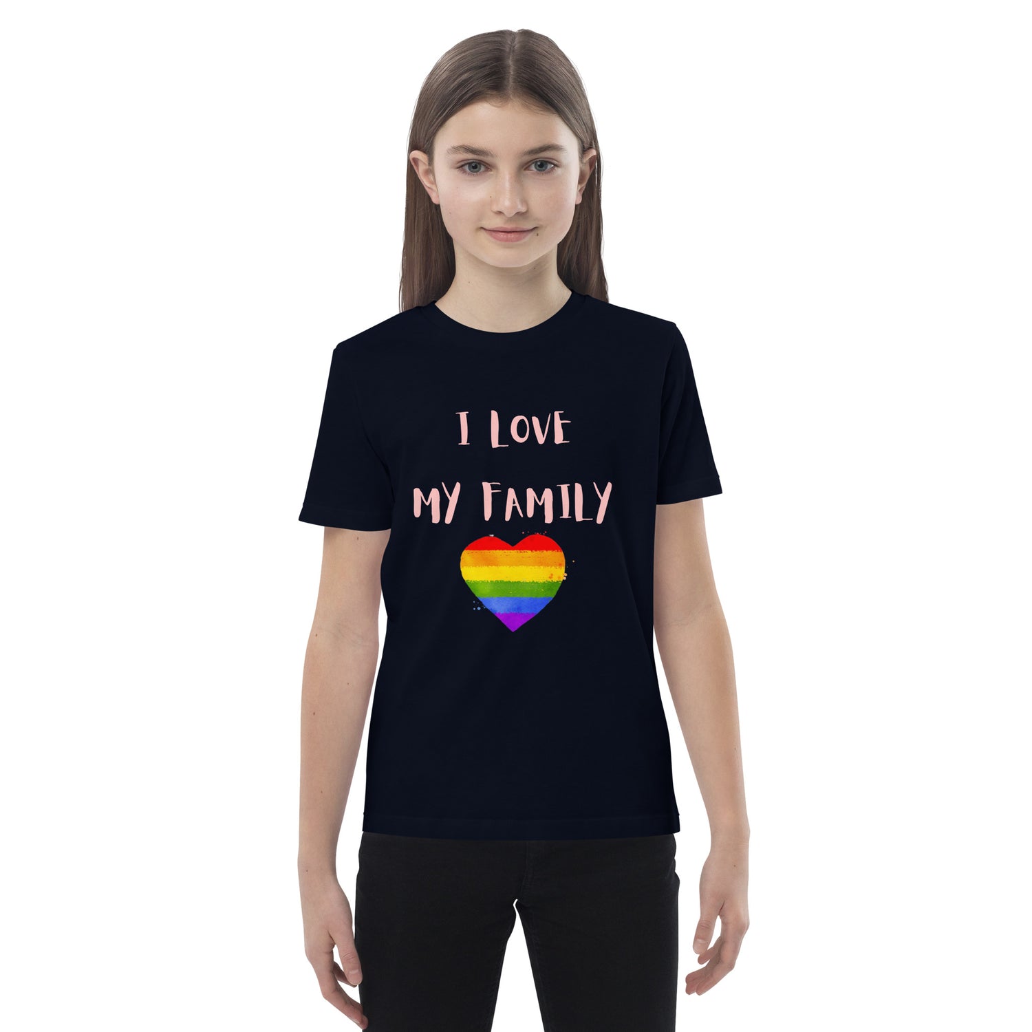 T-shirt infantil em algodão orgânico Love Family