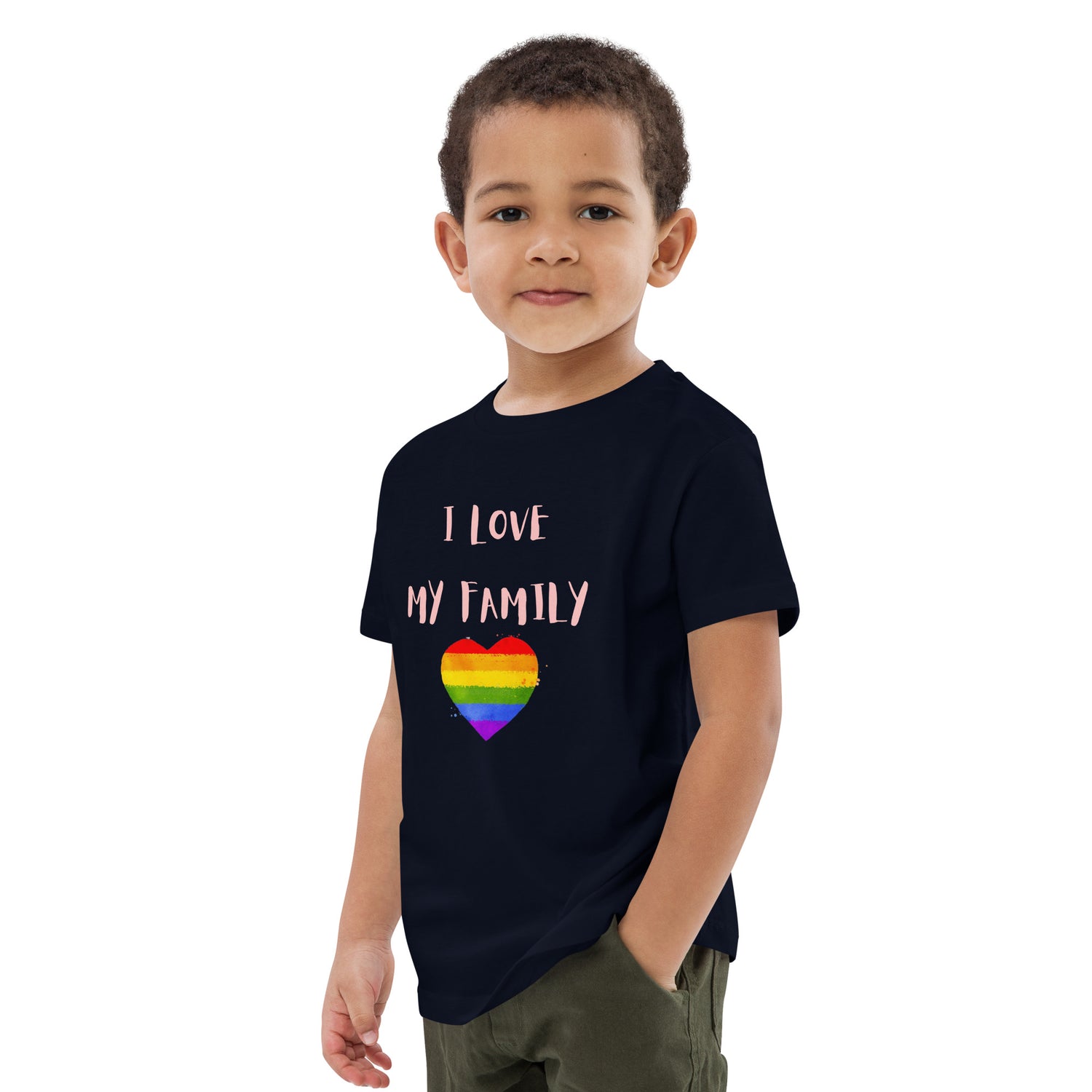 T-shirt infantil em algodão orgânico Love Family