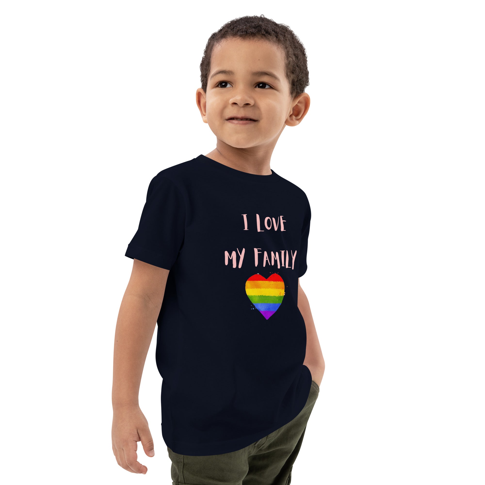 T-shirt infantil em algodão orgânico Love Family